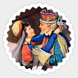 King Queen Retro Vintage Comic Funny Popart Old Scifi Fantasy Sticker